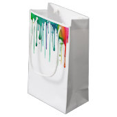 Art Party Regenboog Verf Drip Klein Cadeauzakje (Achterkant Gekanteld)