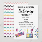 Art Party Schilderen Craft Party voor meisjes Invi Kaart (Voorkant / Achterkant)