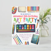 Art Party Schilderij Kunstenaar Kids Verjaardag Kaart (Staand voorkant)