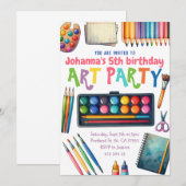 Art Party Schilderij Kunstenaar Kids Verjaardag Kaart (Voorkant / Achterkant)