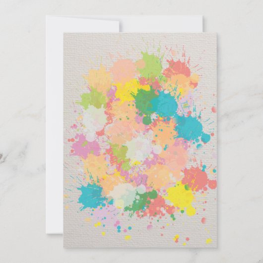 Art Party schilderij Verjaardag Kaart (Achterkant)
