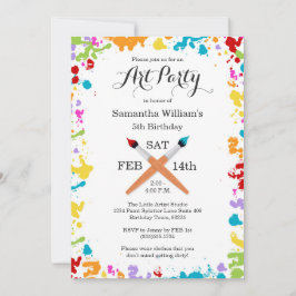 Art Party Schilderij Verjaardag Uitnodiging