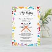 Art Party Schilderij Verjaardag Uitnodiging (Staand voorkant)