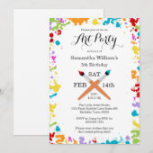 Art Party Schilderij Verjaardag Uitnodiging (Voorkant / Achterkant)