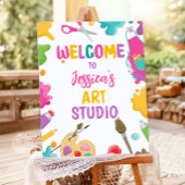 Art Party Studio Craft Paint Artist Girl Verjaarda Poster