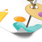 Art Party Studio Craft Paint Artist Girl Verjaarda Poster (Hoek)