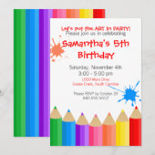 Art Party-uitnodiging Kaart (Voorkant / Achterkant)