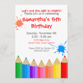 Art Party-uitnodiging Kaart
