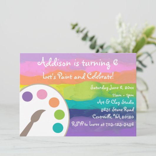 Art Party-uitnodiging Kaart (Staand voorkant)