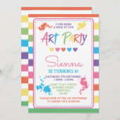 Art Party - uitnodiging voor verjaardagsfeestje (Voorkant / Achterkant)