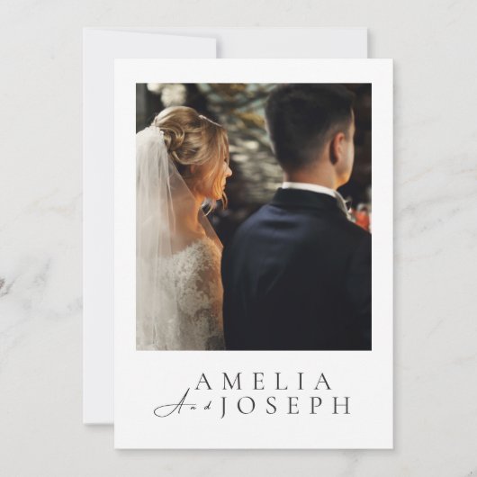 Art Photo Wedding Invite | Modern Minimalist Kaart (Voorkant)