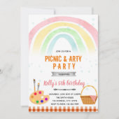 Art picnic party Invitation Kaart (Voorkant)