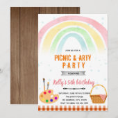 Art picnic party Invitation Kaart (Voorkant / Achterkant)