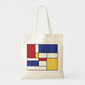 Art Piet Mondrian Style Kleurrijke Canvas tas (Voorkant)