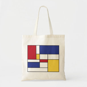 Art Piet Mondrian Style Kleurrijke Canvas tas