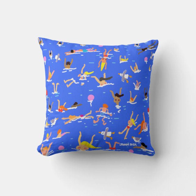 Art Pillow: John Dyer zwemmers Kussen (Voorkant)