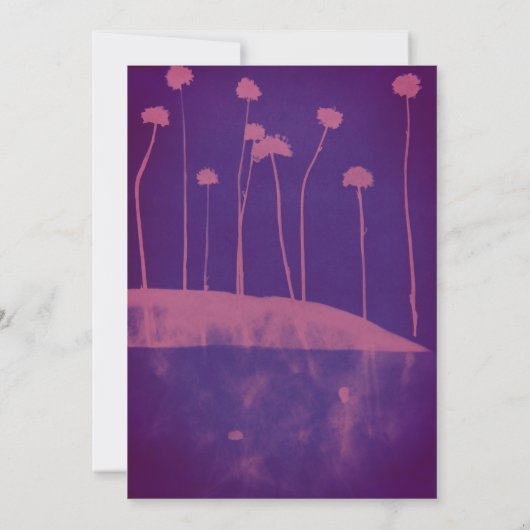 Art Pink Flower Unieke bruiloft uitnodiging (Achterkant)