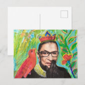 Art Post-kaart RGB Ruth Gader Ginsburg en Bird Briefkaart (Voorkant / Achterkant)