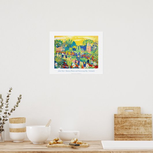 Art Poster: Banana, Buttercup Sky, Trelissick Poster (Keuken)