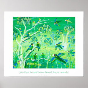 Art Poster: Emerald Parrots, Banrock Station Poster
