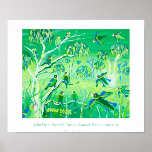 Art Poster: Emerald Parrots, Banrock Station Poster (Voorkant)
