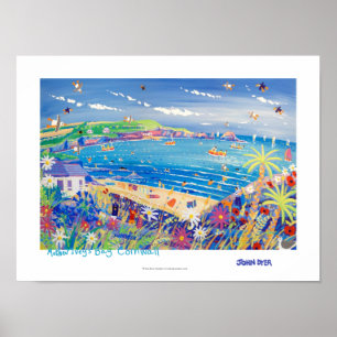 Art Poster: Family Fun, Moeder Ivey's Bay Cornwall Poster