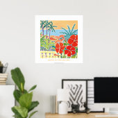 Art Poster: Hot Flowers op zonsondergang, Menton Poster (Thuiskantoor)