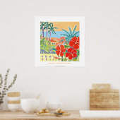 Art Poster: Hot Flowers op zonsondergang, Menton Poster (Keuken)