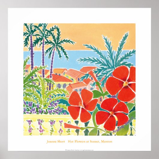 Art Poster: Hot Flowers op zonsondergang, Menton Poster (Voorkant)