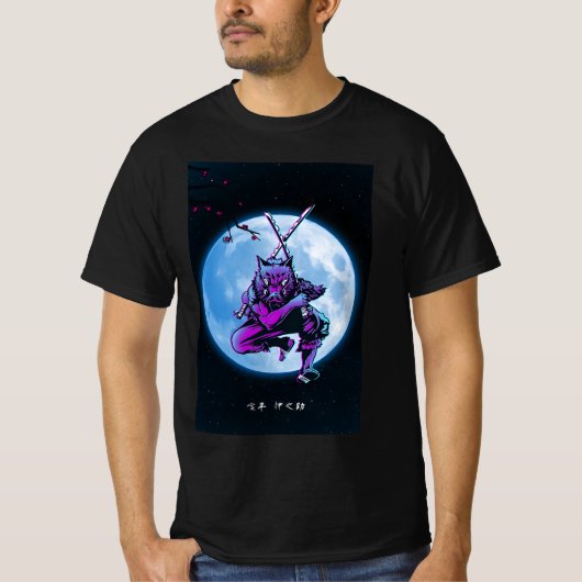 "Art Poster Inosuke under the moon" T-shirt (Voorkant)