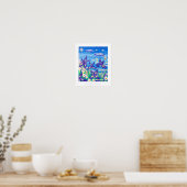 Art Poster: Iris Blue Poster (Keuken)