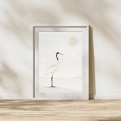 ART poster l Crane, minimalist, aesthetic, white, 
