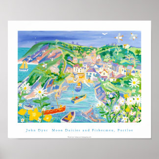 Art Poster: Moon Daisies en Fishermen, Portloe Poster