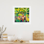 Art Poster: Oerwoud Bananen, Costa Rica regenwoud Poster (Keuken)