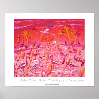 Art Poster: Ruby Flamingoes, Camargue, Frankrijk Poster