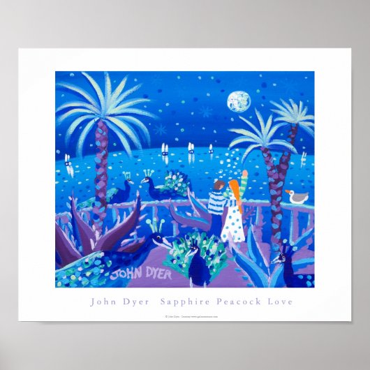 Art Poster: Sapphire Peacock Love, Côte d'Azur Poster (Voorkant)