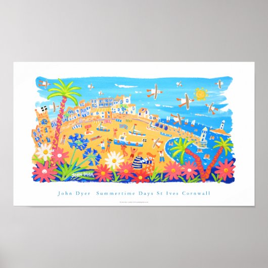 Art Poster: Summertime Days, St. Ives, Cornwall Poster (Voorkant)