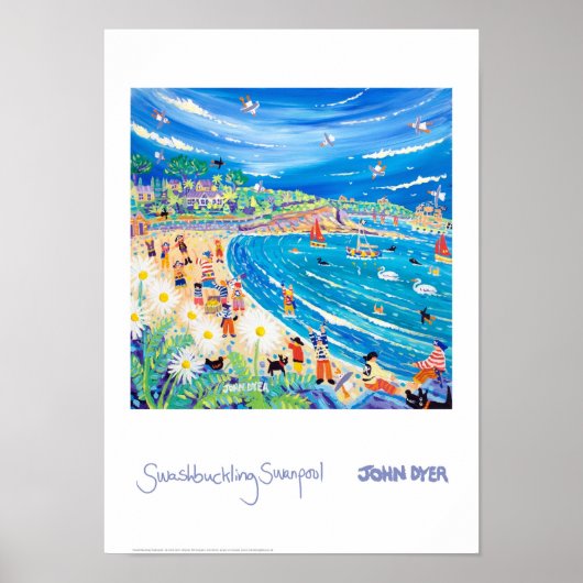 Art Poster: Swashbucking Swanpool, Cornwall Poster (Voorkant)