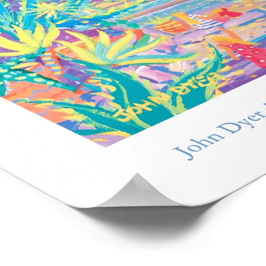 Art Poster: Tropische tuin paradise, Côte d'Azur Poster (Hoek)