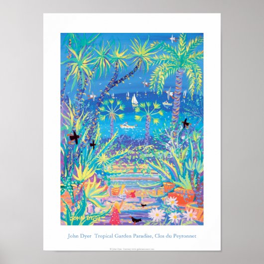 Art Poster: Tropische tuin paradise, Côte d'Azur Poster (Voorkant)