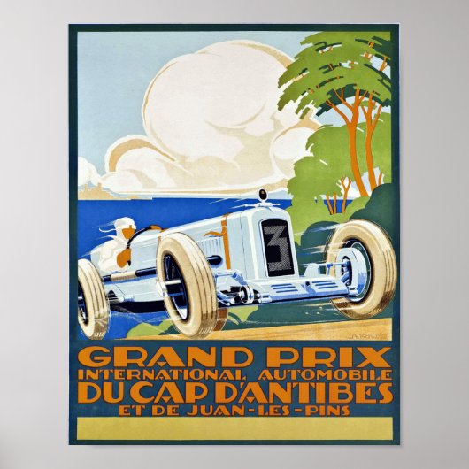 Art poster van grand prix art retro auto (Voorkant)
