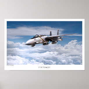 Art Poster voor de luchtvaart "F-14 Tomcat"