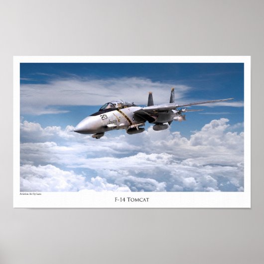 Art Poster voor de luchtvaart "F-14 Tomcat" (Voorkant)