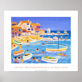 Art Poster: Whitewash Buildings, Calella, Spanje Poster
