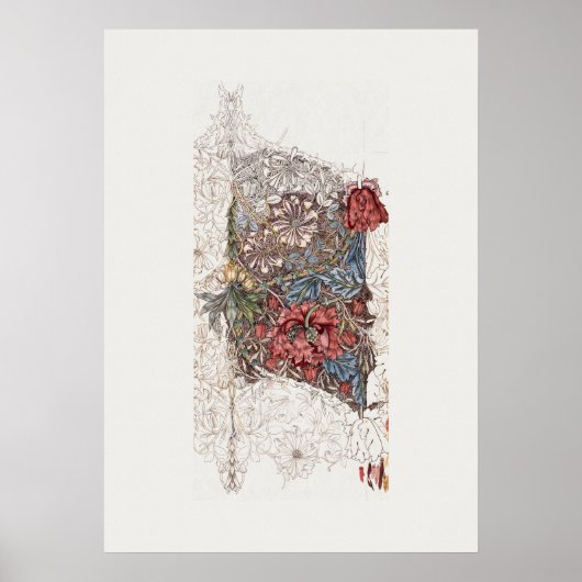 ART POSTER : WILLIAM MORRIS : WALL FLOWER : 1890 (Voorkant)