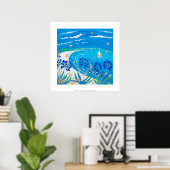 Art Print: Agapanthus, Pentle bay Beach, Tresco Poster (Thuiskantoor)