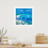 Art Print: Agapanthus, Pentle bay Beach, Tresco Poster (Keuken)