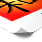 Art print Chinees symbool voor vrede op zonsonderg (Hoek)