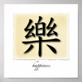 Art Print Chinese Happiness Symbol On Parchment (Voorkant)
