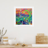 Art Print: Happy Bird Day in de Zoo Poster (Keuken)